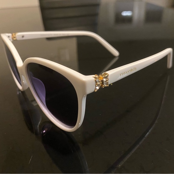 Tiffany & Co. White Sunglasses with Gold Details - Picture 1 of 2